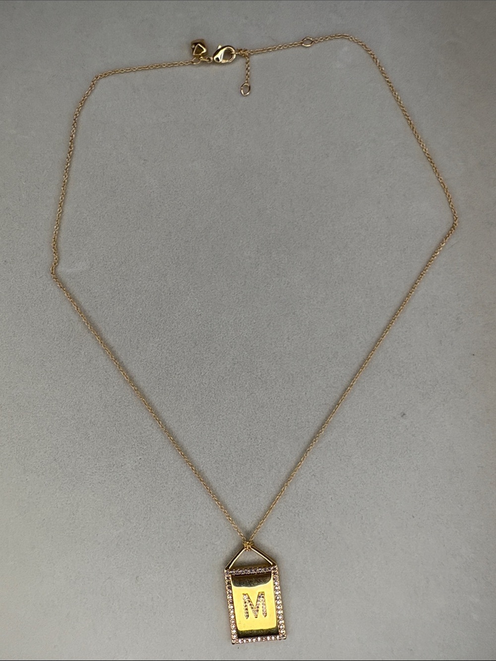 Initial 'M' Pendant Tag Necklace - Rebecca Minkoff